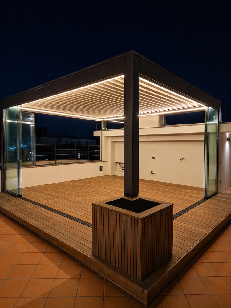 PERGOLA BIOCLIMATICA BioKlim New Top — installazione in Campania